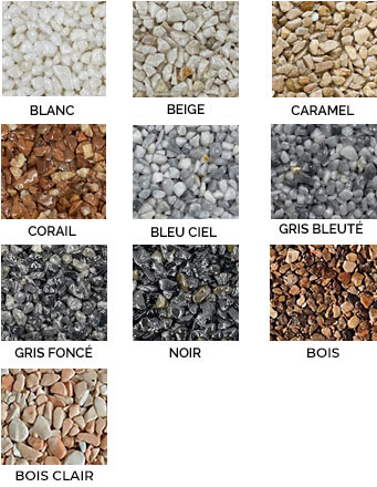 10 teintes granulats de marbre
